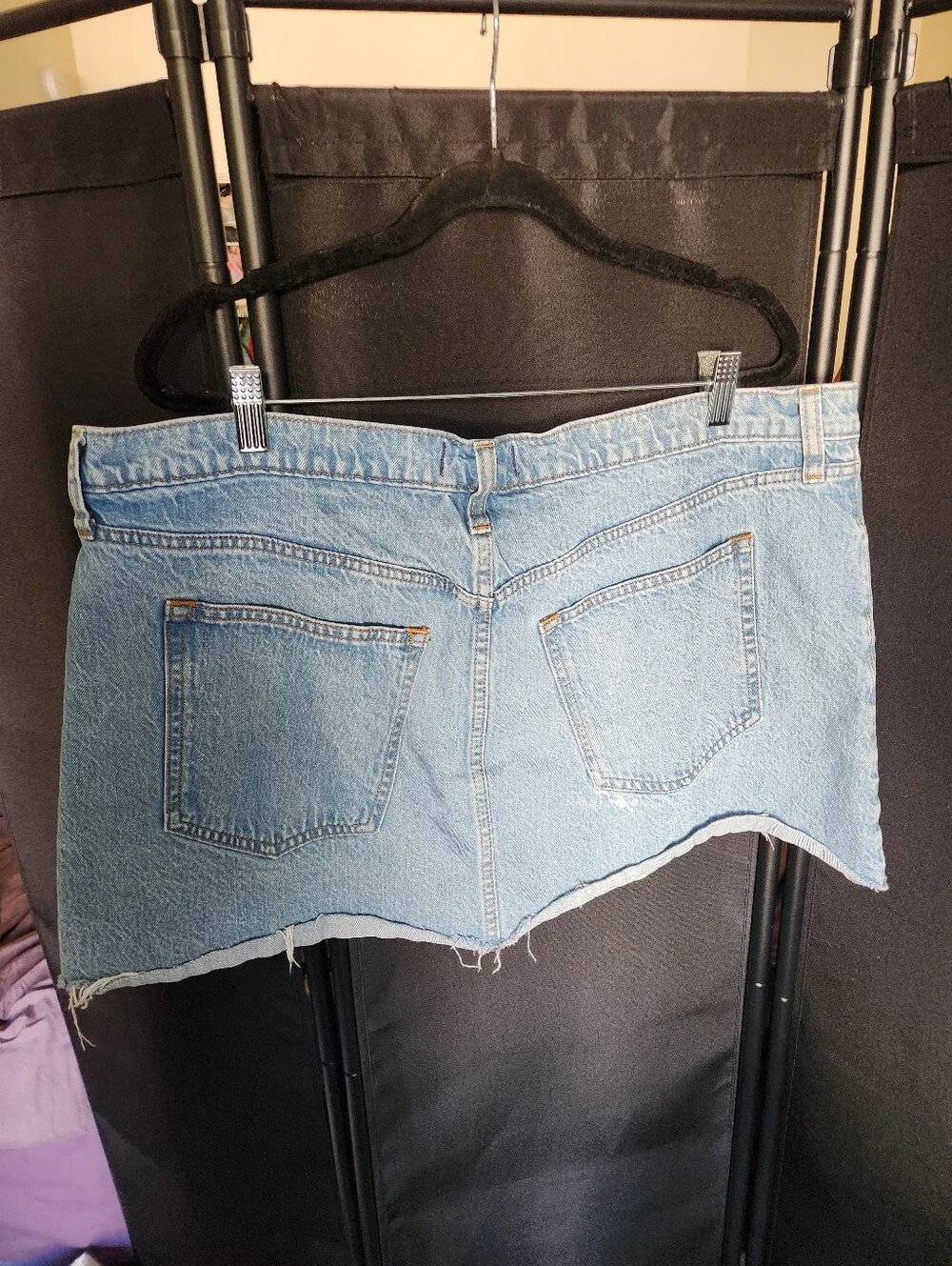 Abercrombie & Fitch High Rise Denim Pleated Mini Skirt Size 18